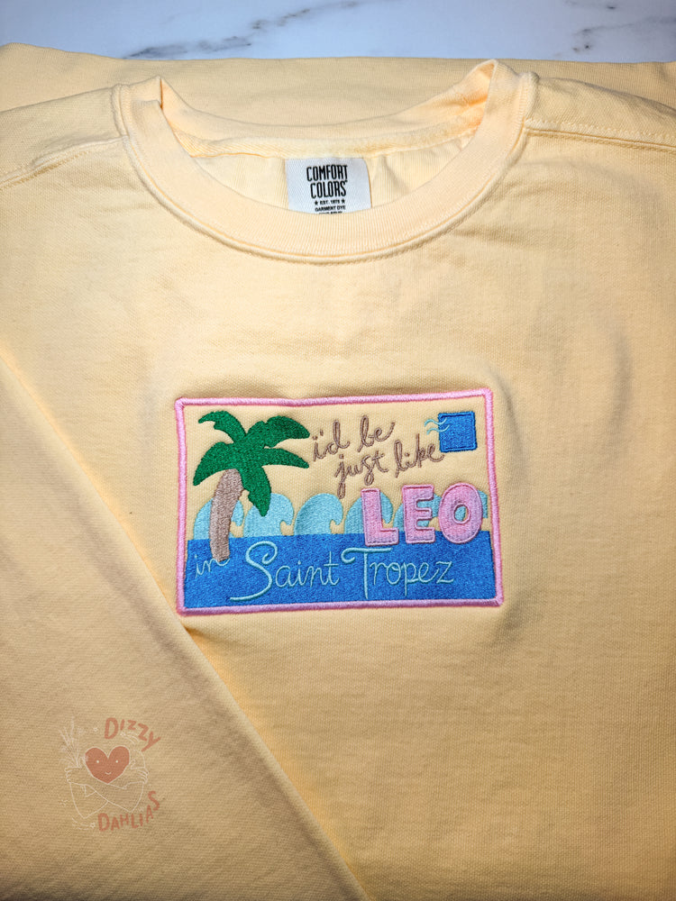 
                
                    Load image into Gallery viewer, Leo in St Tropez Comfort Colors Crewneck
                
            